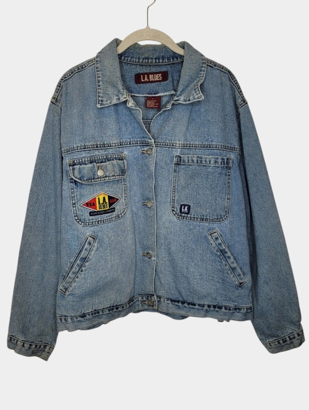 Vtg 90s/Y2K LA Blues Denim Trucker Jacket L